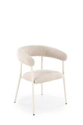 Krzesło tapicerowane Senia Intesi beżowe do jadalni z podłokietnikami nowoczesne skandynawskie