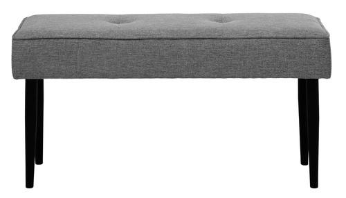 Ławka tapicerowana Alize 100 cm szara nowoczesna do przedpokoju na czarnych nogach