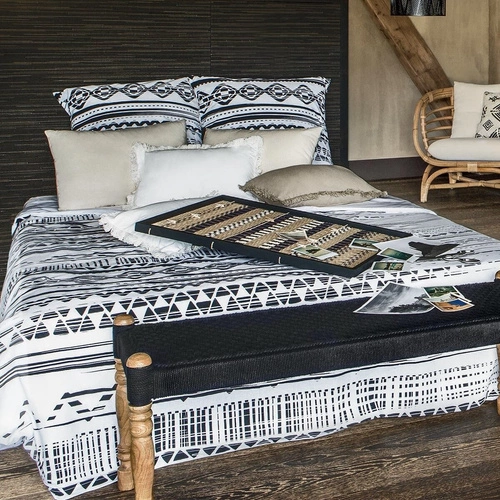 Komplet pościeli bawełnianej Etnik Atmosphera 220x240 nowoczesny czarno-biały do sypialni Oeko-Tex