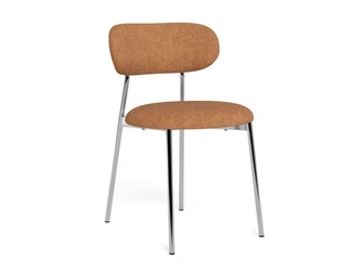 Krzesło Lyric Actona tapicerowane terakota chrom nowoczesne do jadalni