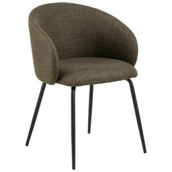Krzesło tapicerowane Eleonor Actona oliwkowe z podłokietnikami do jadalni nowoczesne