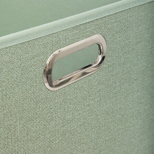 Pudełko do regału 31x31 pistacjowe materiałowe z metalowymi uchwytami 5five simply smart