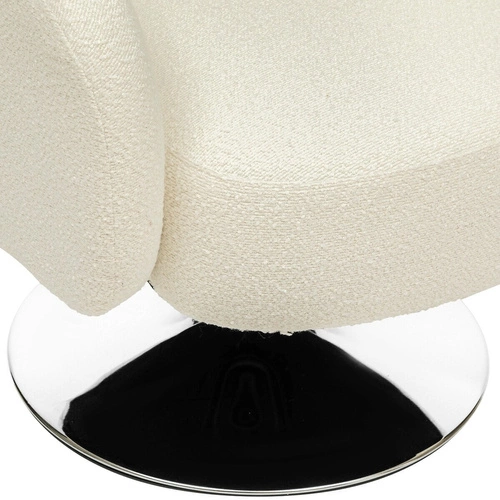 Fotel kubełkowy Edith obrotowy biały nowoczesny do salonu z podłokietnikami Atmosphera