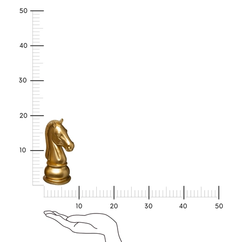 Dekoracja Szachy Skoczek złoty 19 cm