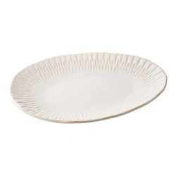 Taca dekoracyjna owalna ceramiczna biała House Nordic do serwowania ciasta