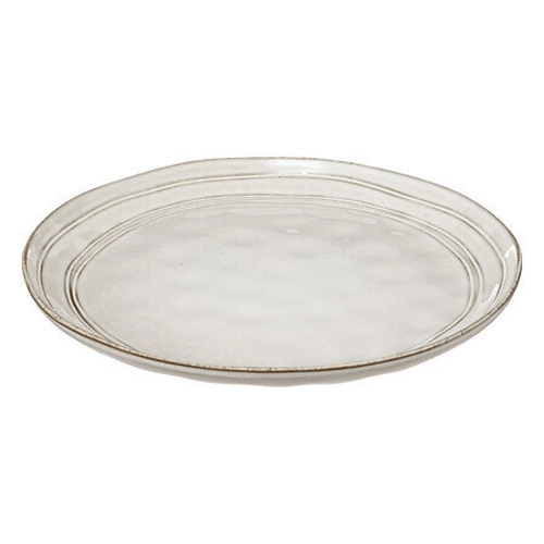 Zestaw obiadowy Flower 12-elementowy ceramiczny szary okrągły do zmywarki i mikrofalówki 5five