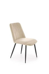 Krzesło tapicerowane welurowe Myanna beżowe do jadalni nowoczesne z oparciem