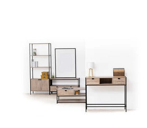 Zestaw mebli do przedpokoju Aliaj naturalny/czarny