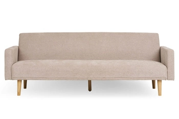Sofa rozkładana Kells beżowa ciemna/ naturalne nogi
