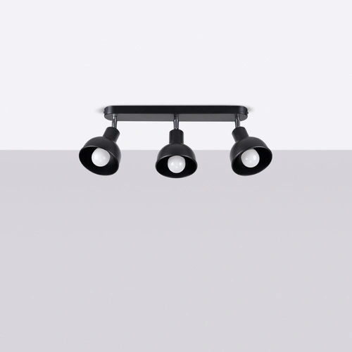 Plafon sufitowy ELBA 3 czarny loftowy metalowy do salonu i jadalni SOLLUX LIGHTING