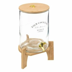 Szklany dyspenser do napojów Botanic Factory 8l z bambusowym wiekiem boho na przyjęcia 5five