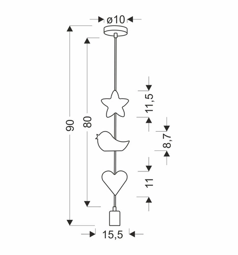 Lampa wisząca Single hbs 1x20W E27 iq kids różowy