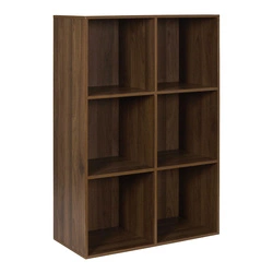 Regał do salonu klasyczny otwarty Tiffany orzech ciemny 4 półki Intesi 66,6 cm