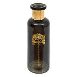 Atmosphera Tropical Boudoir szklany czarno-złoty wazon dekoracyjny do salonu 22 cm