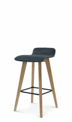 Hoker tapicerowany Fameg Cleo z oparciem 75 cm aksamitny dąb do kuchni i wyspy personalizowany