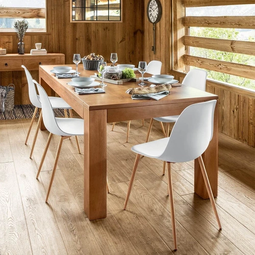 Krzesło Taho białe do jadalni i salonu z tworzywa i metalu, skandynawski styl Atmosphera