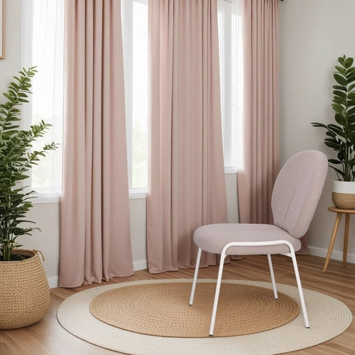 Krzesło tapicerowane Bianco szare boucle do jadalni i salonu na białych metalowych nogach