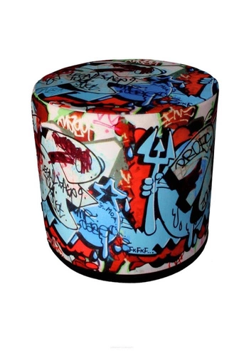 Pufa okrągła Proof Intesi multikolor nowoczesna tapicerowana do salonu i sypialni 40 cm