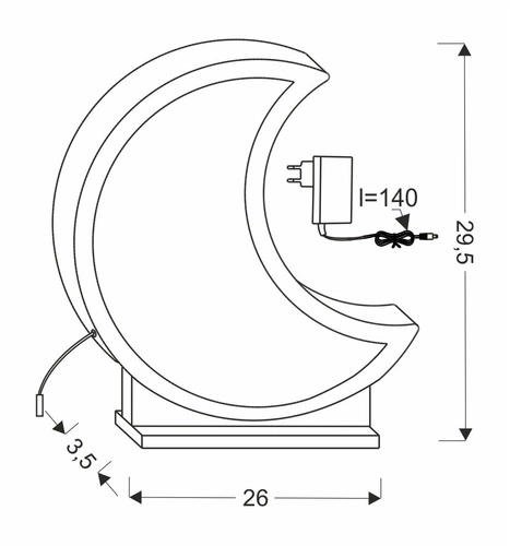 Lampka nocna LED Moon szara do pokoju dziecka nowoczesna dekoracyjna Candellux