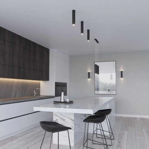 Lampa sufitowa LAGOS 2P czarna nowoczesna do salonu i kuchni 2-punktowa