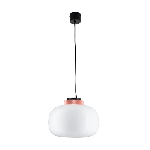 Lampa wisząca LED BOOM biała szklana 35 cm nowoczesna do salonu i nad wyspę