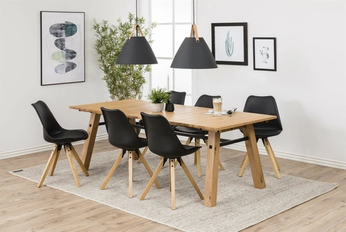 Krzesło do jadalni Dima Actona nowoczesne czarne z tworzywa i drewniane łatwe czyszczenie