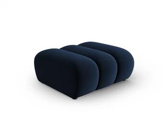 Pufa welurowa Lupine Royal Blue do salonu i sypialni, kwadratowa, niebieska, glamour 90x87 cm