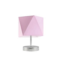 Lampka nocna PASADENA nowoczesna z jasnoróżowym abażurem do sypialni i salonu LYSNE
