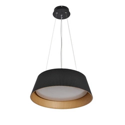 Lampa wisząca Umbria czarno drewniana 1x24W LED klosz biały