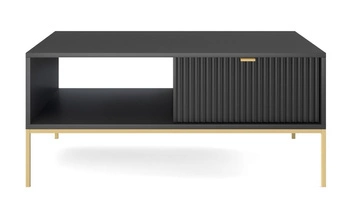 Stolik kawowy Delicious prostokątny czarny z szufladą nowoczesny do salonu Intesi