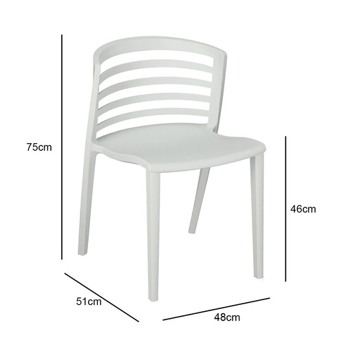 Krzesło Muna białe do kuchni i ogrodu Intesi nowoczesne sztaplowane łatwe czyszczenie