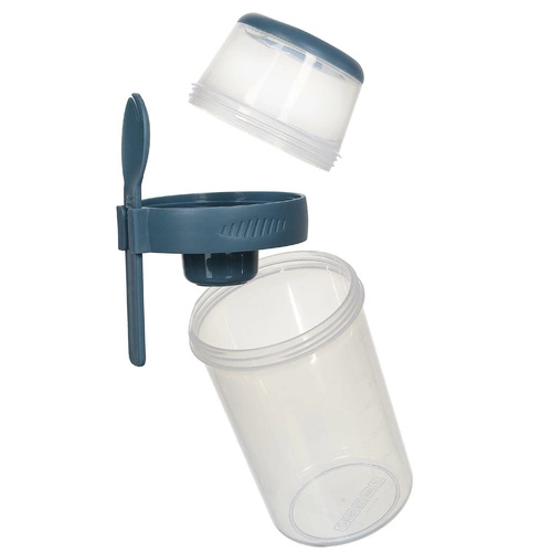 Lunchbox Intesi niebieski z 3 przegródkami do szkoły lub pracy, pojemnik na lunch nowoczesny 1,04 l