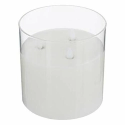 Świeca LED Sena Atmosphera biała dekoracyjna w szklanym słoiku 15x15 cm do salonu