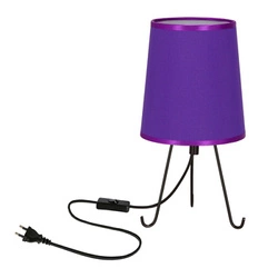 Lampa stołowa Smally czarny 1x40 E14 abażur gala fioletowy