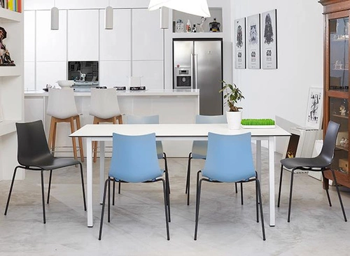 Krzesło Zebra SCAB Design beżowe do jadalni nowoczesne z tworzywa sztaplowane łatwe czyszczenie