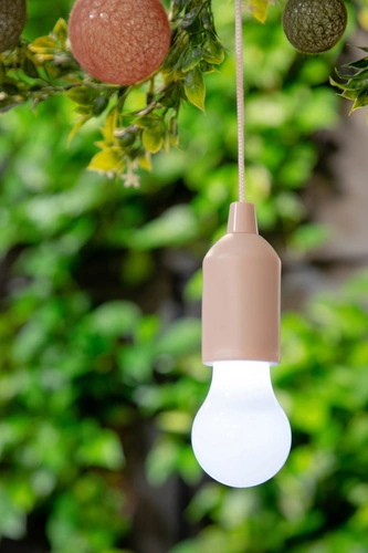 Lampa wisząca żarówka różowa