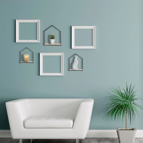 Zestaw 3 półek ściennych Filaire Intesi czarny naturalny nowoczesny na książki i dekoracje