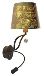 Kinkiet Saria 1x6W E14 led+8W LED czarno złoty 3000K