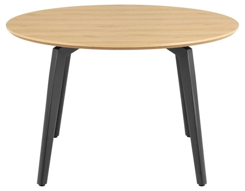 Stół okrągły do jadalni Cadiz 120 cm naturalny dąb na czarnych nogach nowoczesny Actona