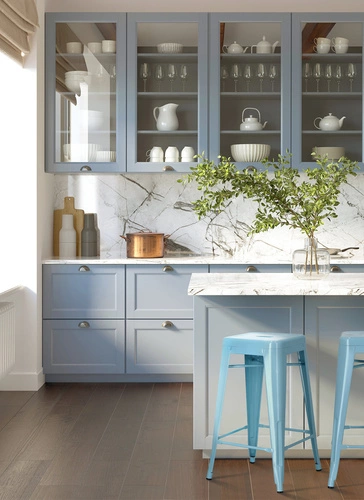 Hoker Paris 66 cm niebieski metalowy industrialny bez oparcia do wyspy kuchennej D2.DESIGN