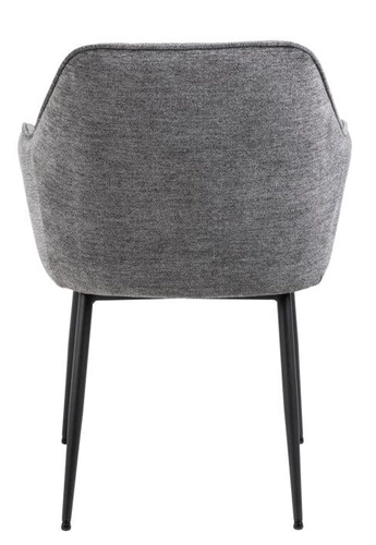 Krzesło tapicerowane Brooke antracytowe do jadalni nowoczesne z podłokietnikami Actona