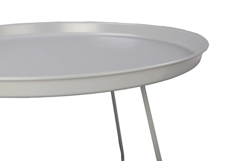 Stolik kawowy ROD XL okrągły metalowy szary nowoczesny skandynawski do salonu 63 cm NORDIFRA