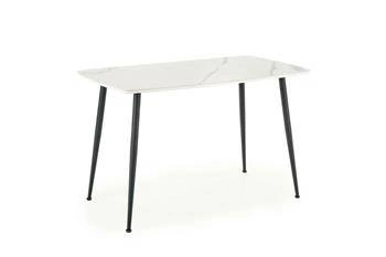 Stół do jadalni Roca nowoczesny biały marmur czarne nogi 120x70 cm Intesi glamour