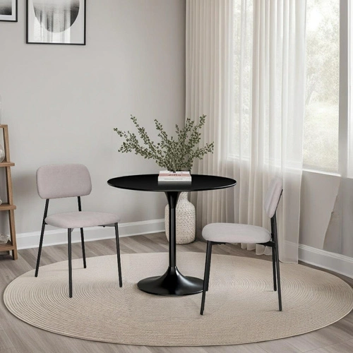 Krzesło tapicerowane Esther szare jasne do jadalni nowoczesne skandynawskie na metalowych nogach