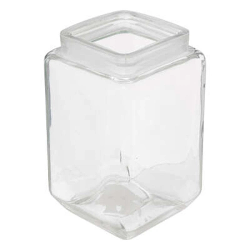 Kwadratowy szklany słoik 1,7L z sosnową pokrywką