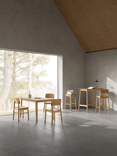 Stół do jadalni Barlow 120x80 drewniany nowoczesny skandynawski fornir dąb naturalny Actona