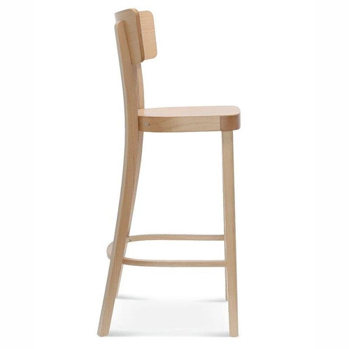 Hoker drewniany Solid FAMEG z oparciem, tapicerowany, personalizowany do kuchni i jadalni