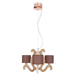 Lampa wisząca Ambrosia 3 3x40W E14 + 18,4W LED miedziany