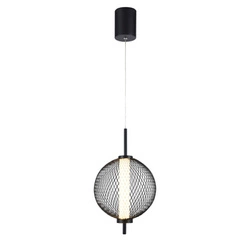 Lampa wisząca LED PUMA 20cm czarna kula do salonu kuchni i jadalni regulowana