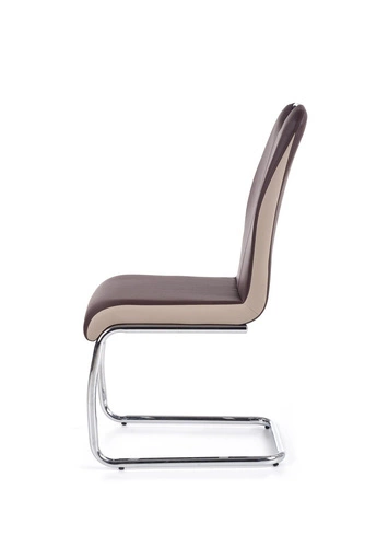 Krzesło tapicerowane Champagne Intesi do jadalni i salonu ekoskóra brązowa nowoczesne